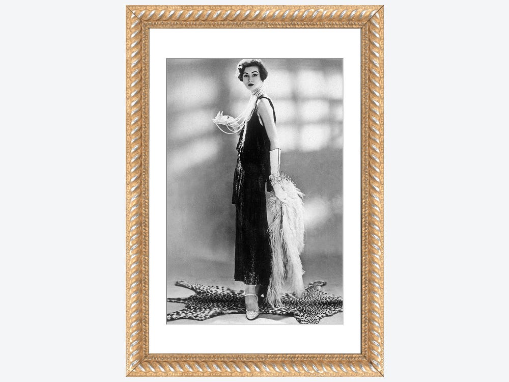 woman wearing Chanel dress, 1928 - Canvas Art Print