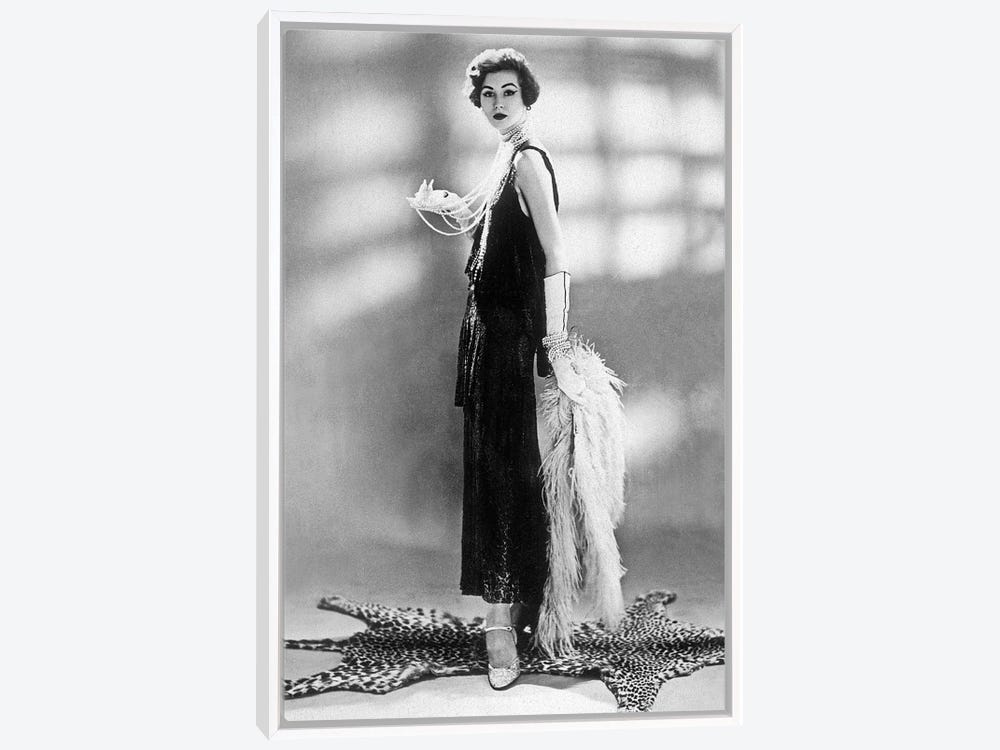 woman wearing Chanel dress, 1928 - Canvas Art Print | Rue Des 