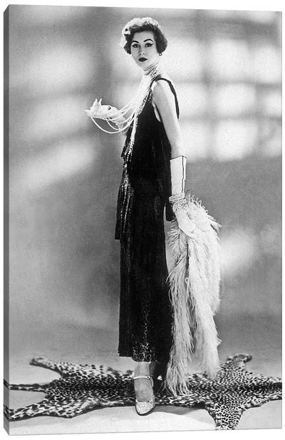 woman wearing Chanel dress, 1928 Canvas Art Print - Rue Des Archives