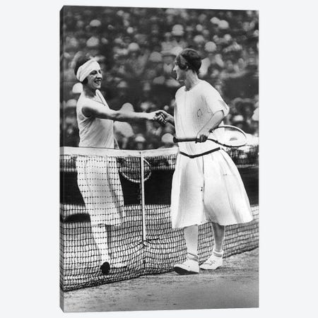 Women Finalists of Wimbledon Tennis Championship : Miss Fry and Suzanne Lenglen in 1925 Canvas Print #BMN8660} by Rue Des Archives Canvas Art