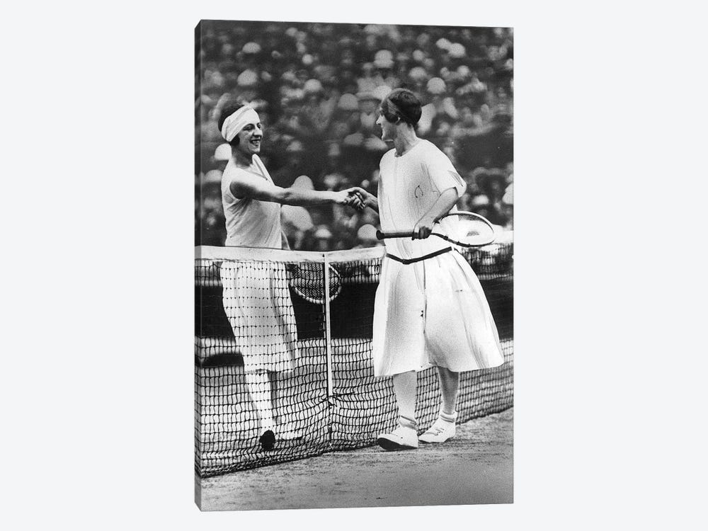 Women Finalists of Wimbledon Tennis Championship : Miss Fry and Suzanne Lenglen in 1925 by Rue Des Archives 1-piece Canvas Wall Art