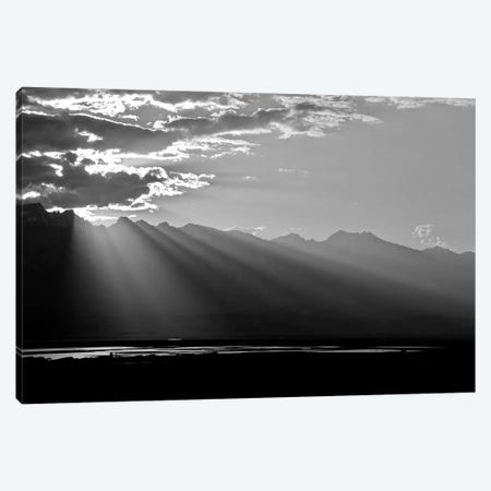 Clouds Rays In Black and White, 2018  Canvas Print #BMN8673} by SVP Images Canvas Art Print