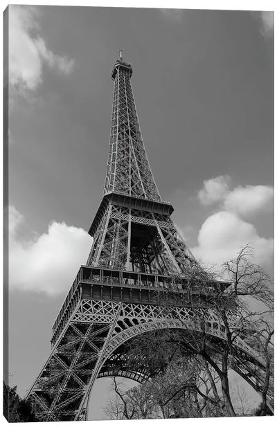 Cloudy Eiffel In Black and White, 2015  Canvas Art Print - SVP Images
