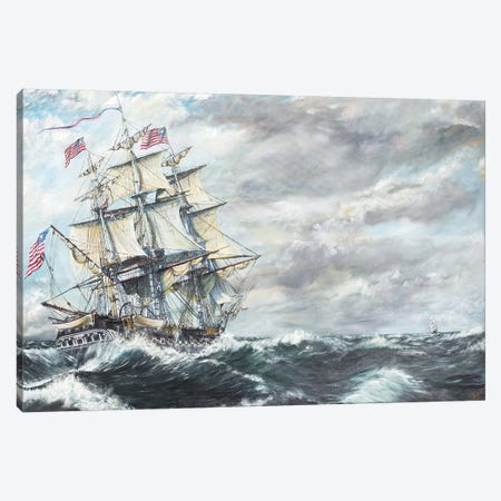 USS Constitution Heads For HM Frigate Guerriere (8/19/1812), 2003  Canvas Print #BMN8698} by Vincent Alexander Booth Canvas Print