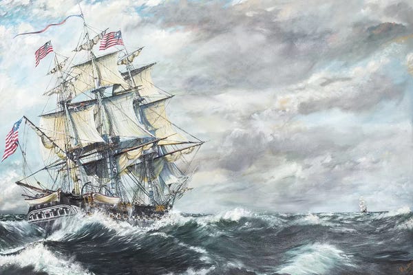 Waves: USS Constitution Heads For HM Frigate Guerriere (8/19/1812), 2003  by Vincent Alexander Booth