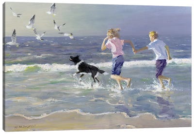 The Chase Canvas Art Print - Large Coastal Art