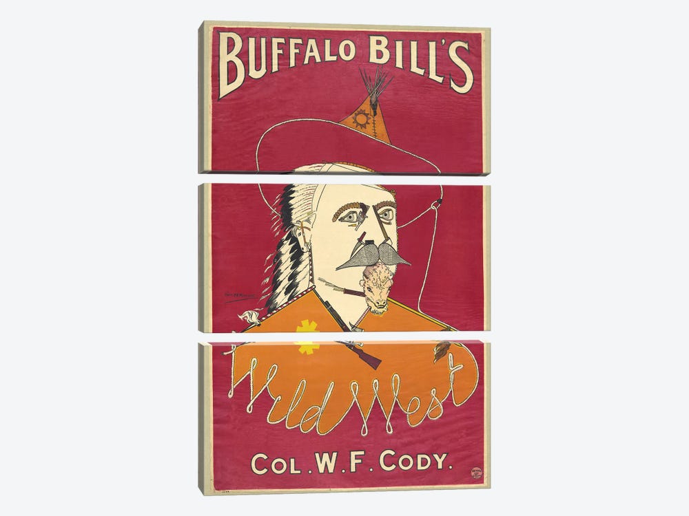 Buffalo Bill's Wild West, Col. W.F. Cody, published 1890  by Alick P.F. Ritchie 3-piece Art Print