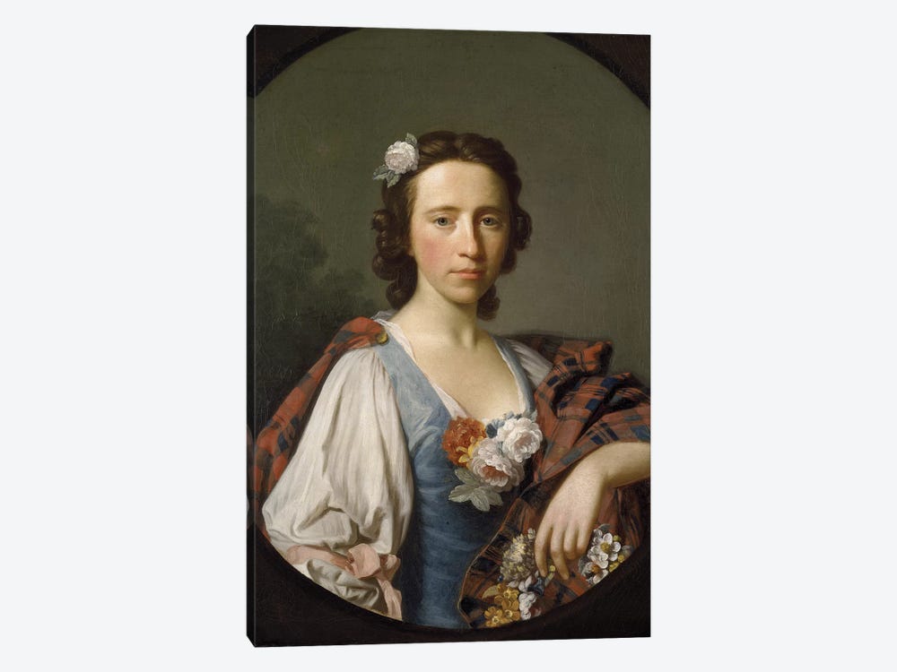 Portrait of Flora MacDonald  by Allan Ramsay 1-piece Canvas Art
