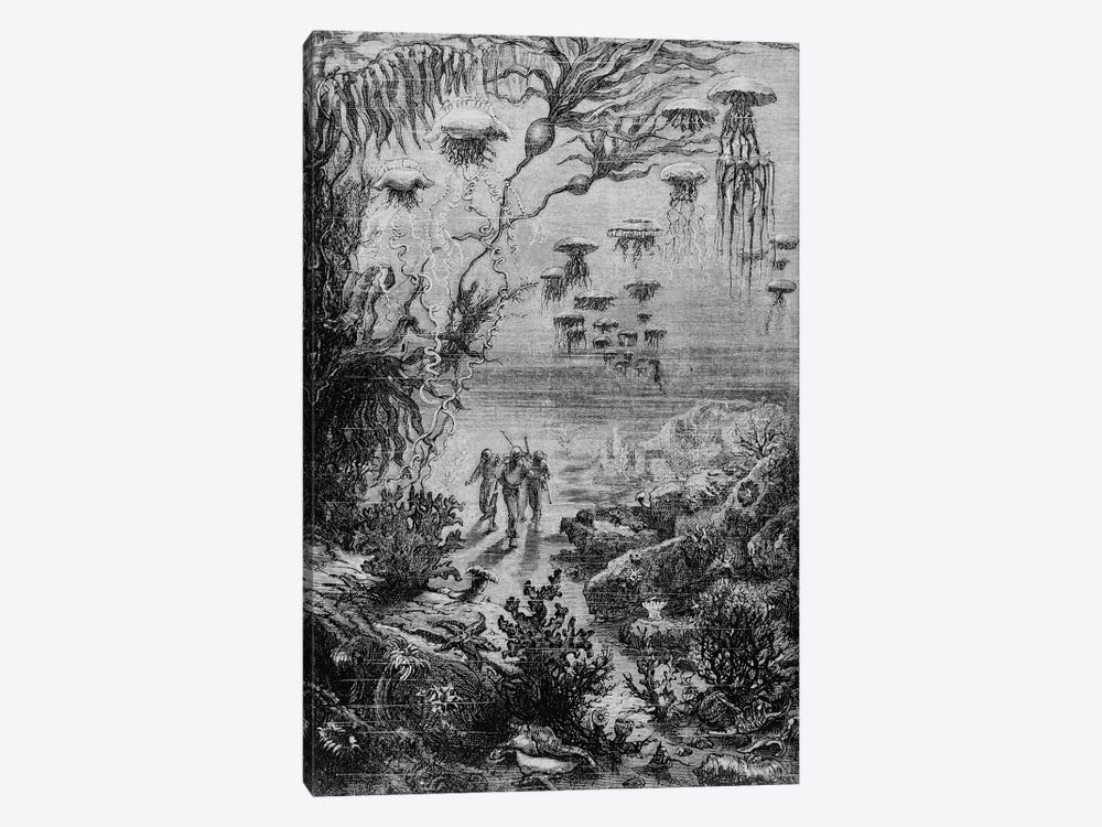 Illustration from '20,000 Leagues Under the Sea' by Alphonse Marie De Neuville 1-piece Canvas Artwork
