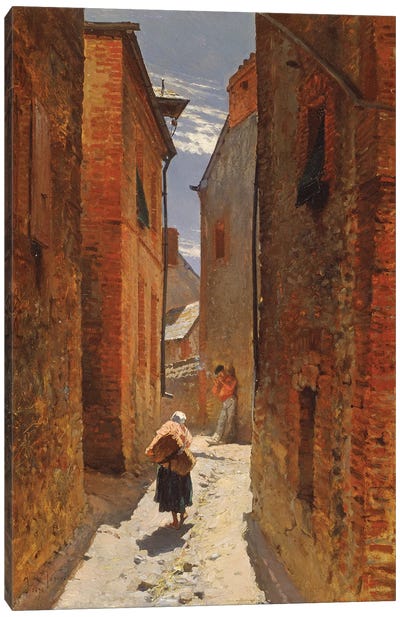 Street in the Old Town, 1873  Canvas Art Print