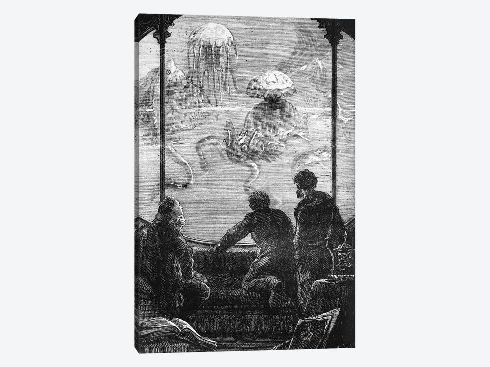 The Nautilus Passengers, illustration from '20,000 Leagues Under the Sea' by Alphonse Marie De Neuville 1-piece Canvas Wall Art