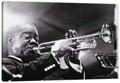Louis Armstrong   Canvas Art Print - Black & White Photography