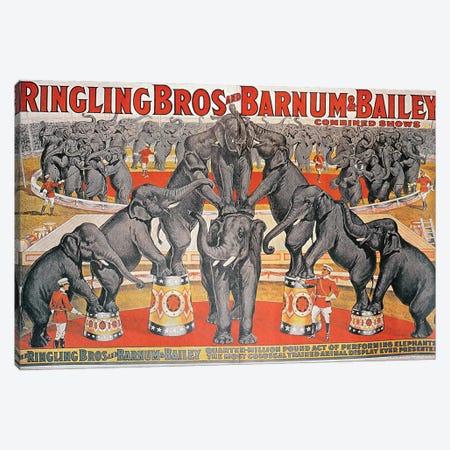 Barnum and Bailey Circus Poster  Canvas Print #BMN8753} by American School Canvas Art