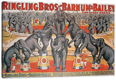Barnum and Bailey Circus Poster  Canvas Art Print