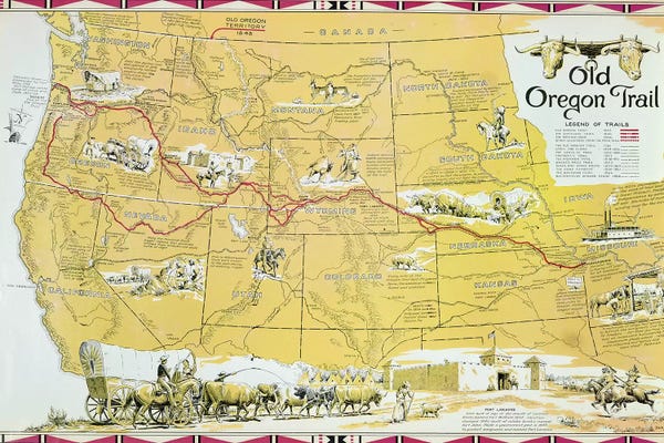 Maps: Map of the Old Oregon Trail  by American School
