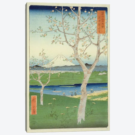 Fuji from Koshigaya, Mushashi Canvas Print #BMN8781} by Utagawa Hiroshige Canvas Art Print