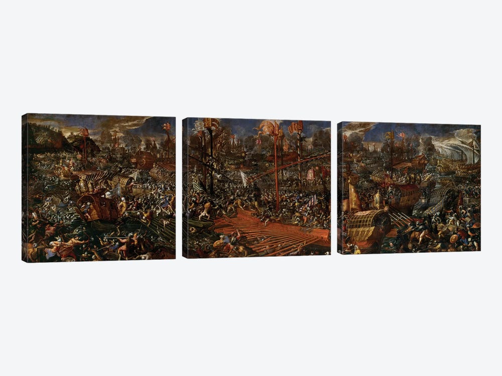 The Battle of Lepanto  by Andrea Vicentino 3-piece Canvas Wall Art