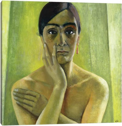 Self Portrait  Canvas Art Print - Celery
