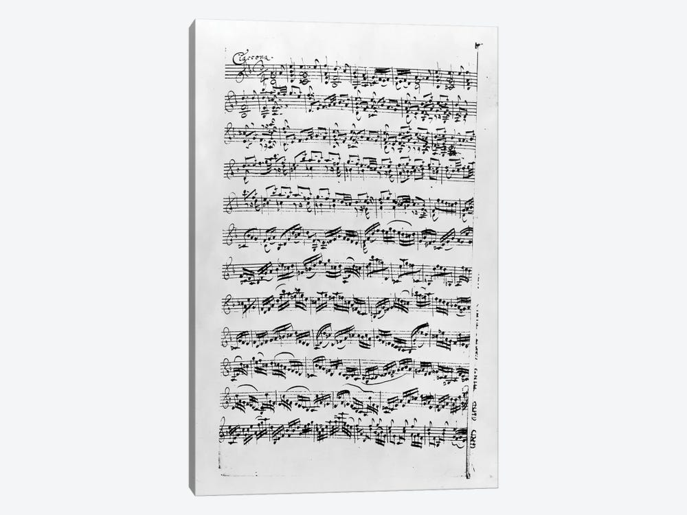 Copy of 'Partita in D Minor for Violin' by Johann Sebastian Bach    by Anna Magdalena Bach 1-piece Canvas Wall Art