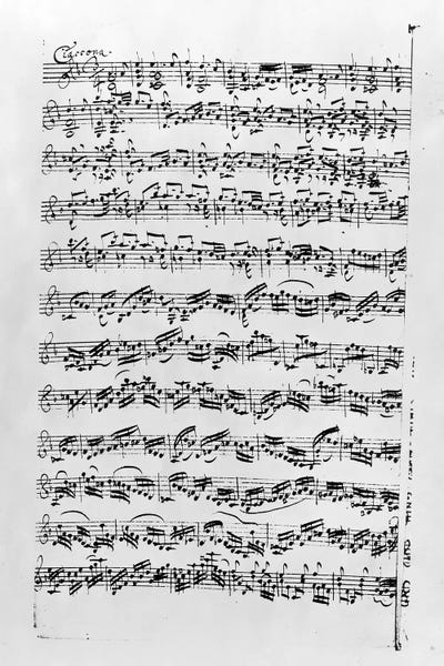 Music Notes: Copy of 'Partita in D Minor for Violin' by Johann Sebastian Bach    by Anna Magdalena Bach