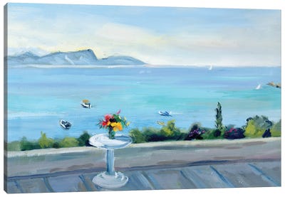 A terrace looking out to sea  Canvas Art Print