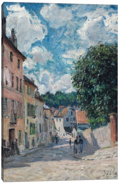 A Street, possibly in Port-Marly, 1876  Canvas Art Print