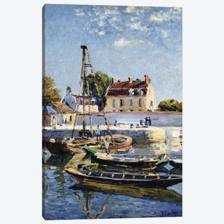 Barges, 1885  Canvas Print #BMN8837} by Alfred Sisley Canvas Wall Art