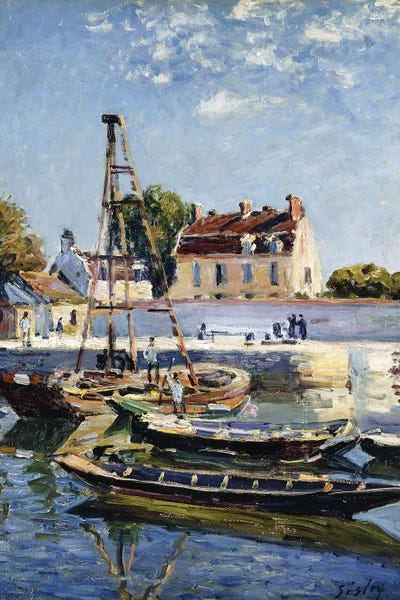 Alfred Sisley: Barges, 1885  by Alfred Sisley