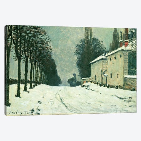 La Route de Louveciennes, Hiver, 1874  Canvas Print #BMN8841} by Alfred Sisley Canvas Art
