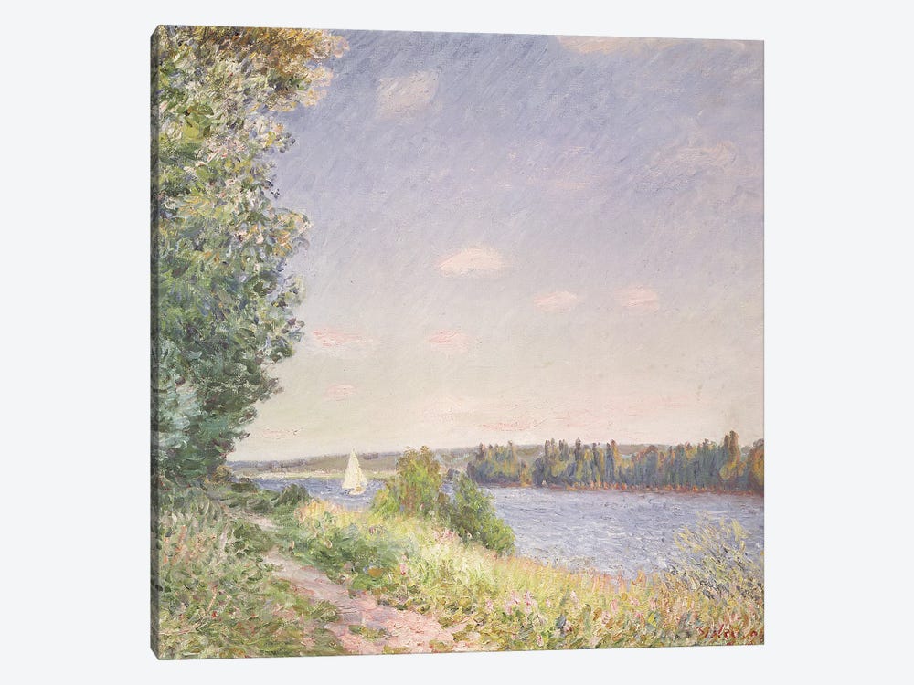 Normandy, the water path in the evening, Sahurs, 1894  by Alfred Sisley 1-piece Art Print
