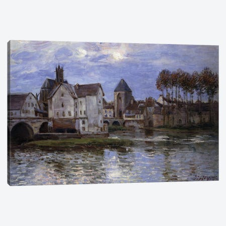 Le Pont de Moret au Soleil Couchant, 1892  Canvas Print #BMN8847} by Alfred Sisley Art Print