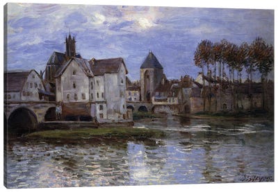 Le Pont de Moret au Soleil Couchant, 1892  Canvas Art Print