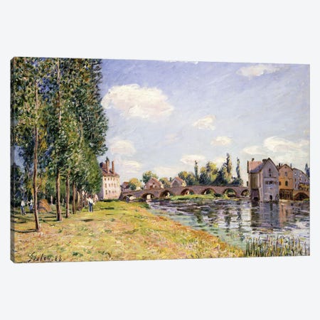 The Moret Bridge in the summer, 1888  Canvas Print #BMN8853} by Alfred Sisley Art Print