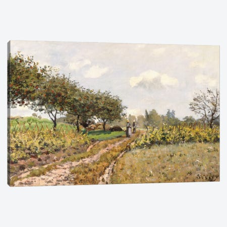 The Road in the Countryside, 1876  Canvas Print #BMN8855} by Alfred Sisley Canvas Artwork
