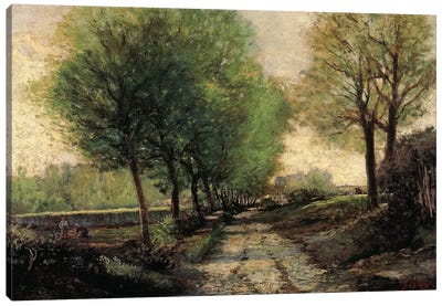Tree-lined avenue in a small town, 1865-1867 Canvas Art Print