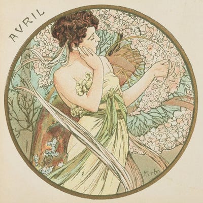April, 1899   by Alphonse Mucha art print