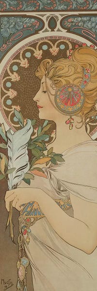 Art Nouveau: Feather, 1899  by Alphonse Mucha