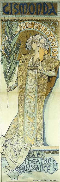 Gismonda, c.1894  by Alphonse Mucha wall art