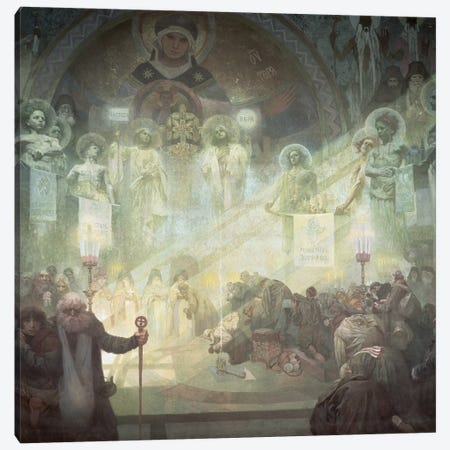Holy Mount Athos, from the 'Slav Epic', 1926  Canvas Print #BMN8869} by Alphonse Mucha Canvas Art