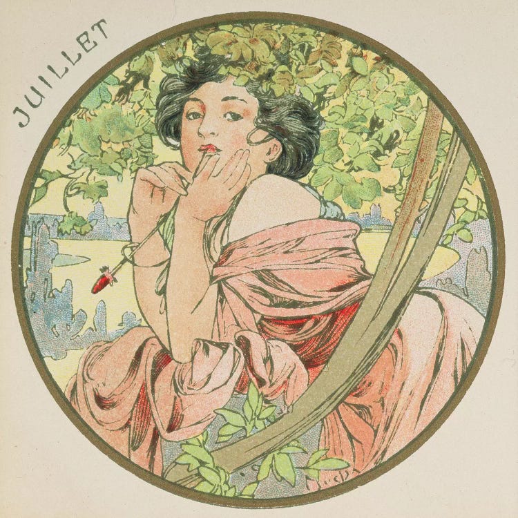 July, 1899   by Alphonse Mucha wall art