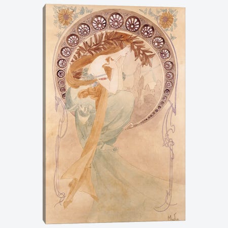 La Poesie,  Canvas Print #BMN8871} by Alphonse Mucha Art Print