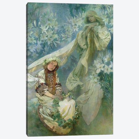 Madonna of the Lilies, 1905  Canvas Print #BMN8872} by Alphonse Mucha Canvas Print