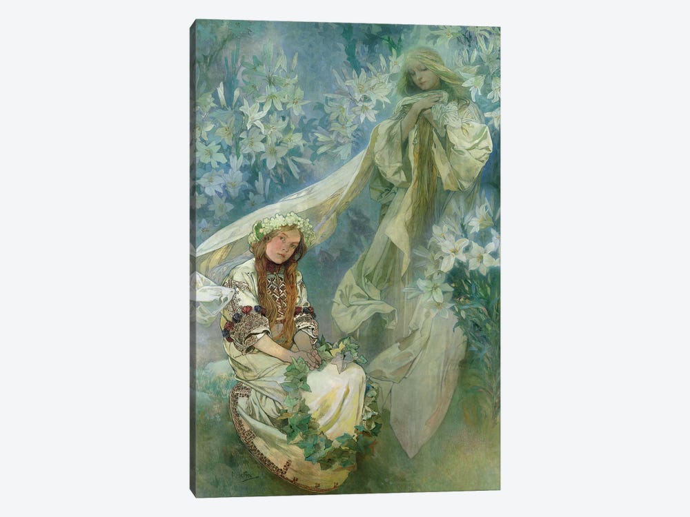 Madonna of the Lilies, 1905  by Alphonse Mucha 1-piece Canvas Artwork