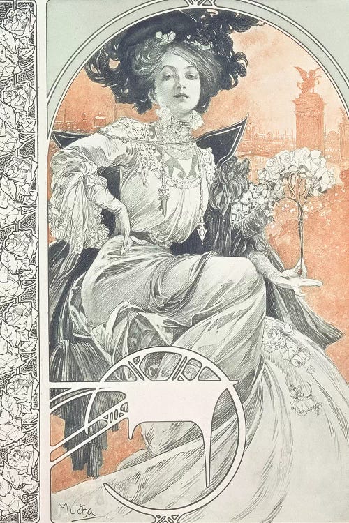 Plate 1 from 'Documents Decoratifs', 1902  by Alphonse Mucha wall art