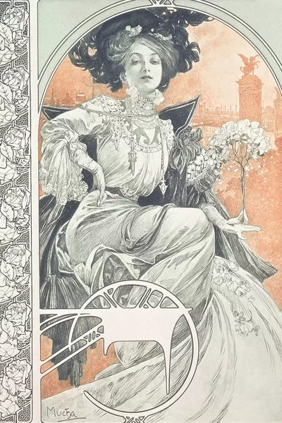 Art Nouveau: Plate 1 from 'Documents Decoratifs', 1902  by Alphonse Mucha