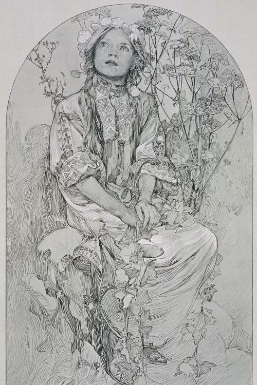 Plate 8 from 'Figures Decoratives', 1902  by Alphonse Mucha wall art