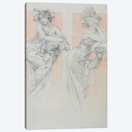 Study for plate 12 from 'Documents Decoratifs', 1902  Canvas Print #BMN8950} by Alphonse Mucha Canvas Wall Art