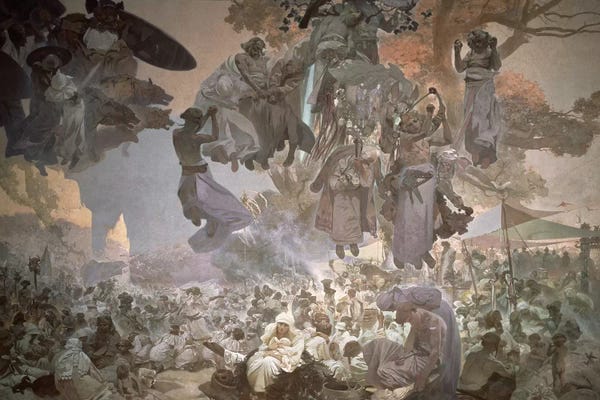 Art Nouveau: Svantovit Festival on the Island of Rugen, from the 'Slav Epic', 1912  by Alphonse Mucha