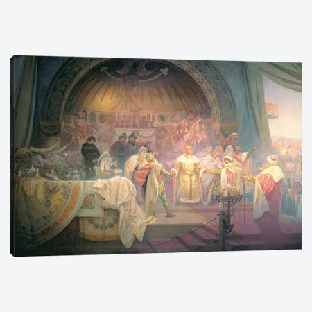 The Bohemian King Premysl Otakar II , from the 'Slav Epic', 1924  Canvas Print #BMN8956} by Alphonse Mucha Canvas Art Print