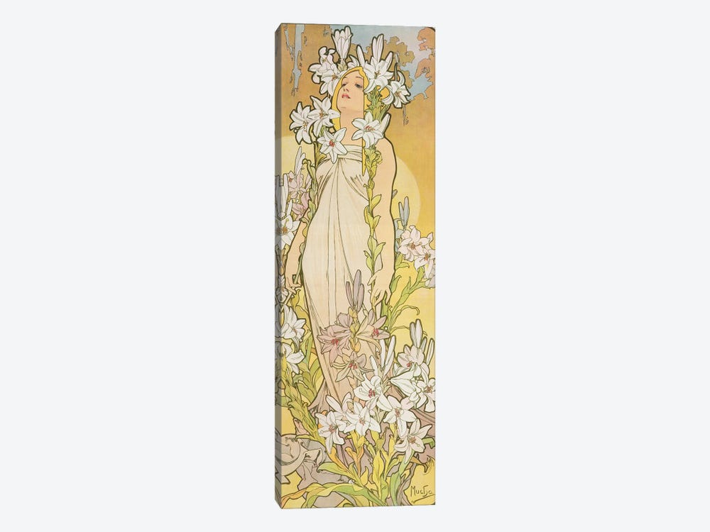 The Flowers: Lily, 1898  by Alphonse Mucha 1-piece Canvas Artwork